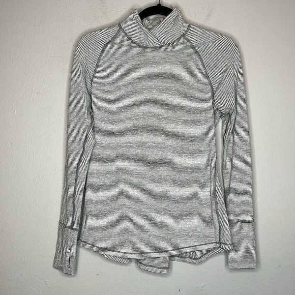 Lululemon | Warm Your Core Striped Long Sleeve Peplum Mock Neck - Picture 2 of 5